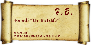 Horváth Baldó névjegykártya